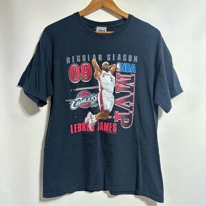 NBA Vintage Lebron James 2009 Cleveland Cavaliers black tshirt MVP large unisex